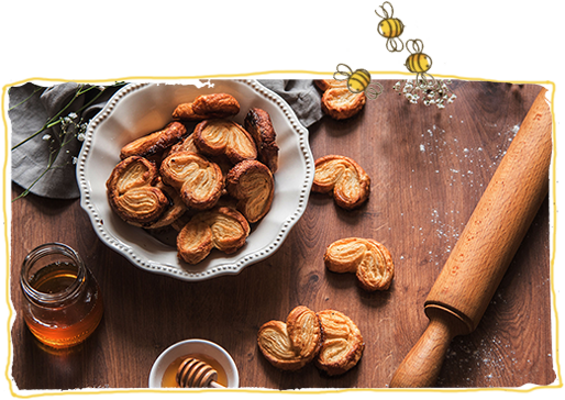 Receta de palmeritas con miel