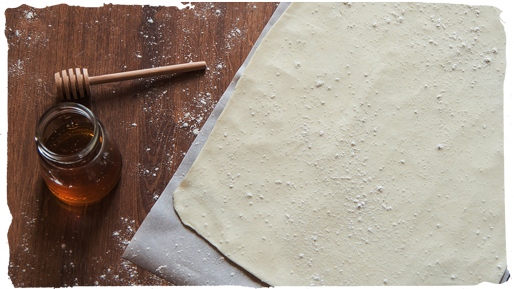 Receta de palmeritas con miel, paso 1