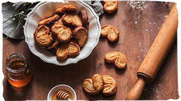Receta de palmeritas con miel
