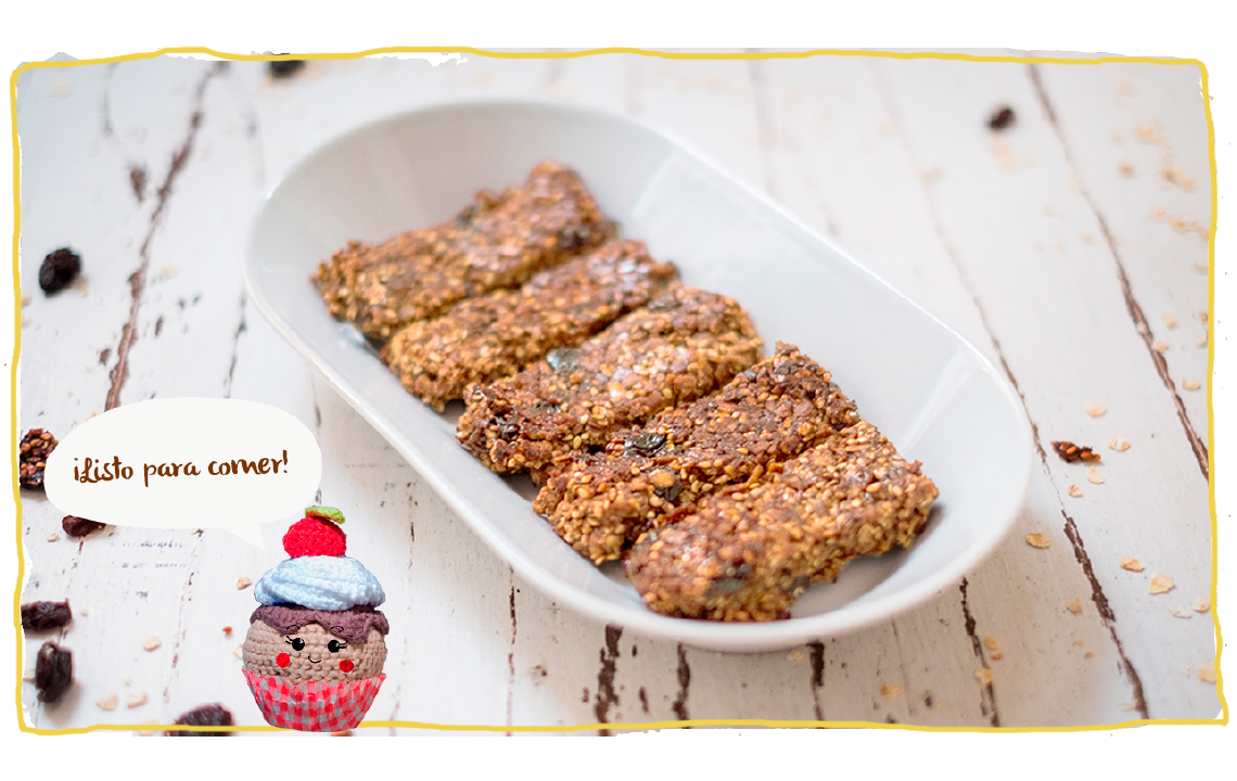 Receta de barritas con miel y avena, listo para comer
