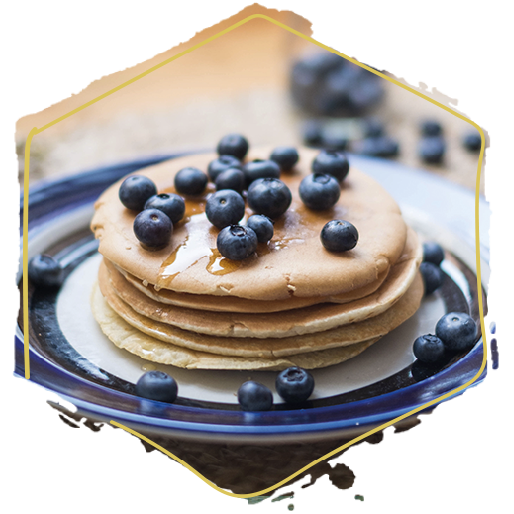 Pancakes con miel y arándanos, ingredientes
