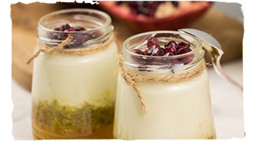 Receta de vasitos de pistachos y granada