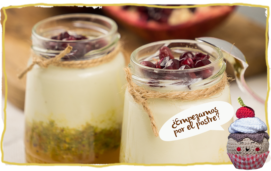 Receta de vasitos de pistachos y granada, consumo