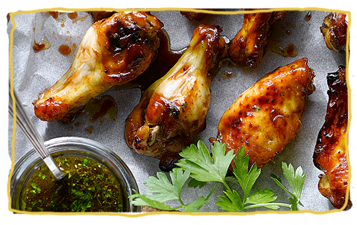 Alitas de pollo con miel y lima, alitas