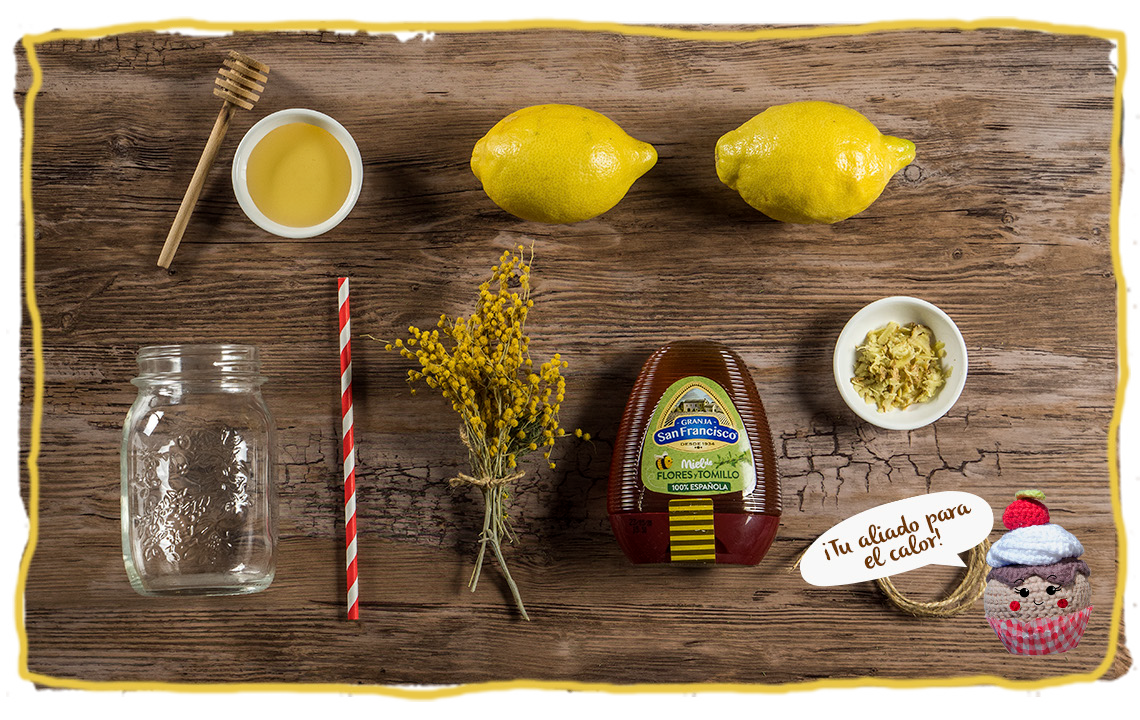 Té helado de limón, miel y jengibre, bodegón 2