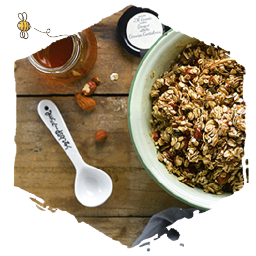 Granola con miel, ingredienes