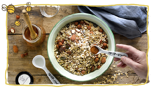 Granola con miel, paso 1