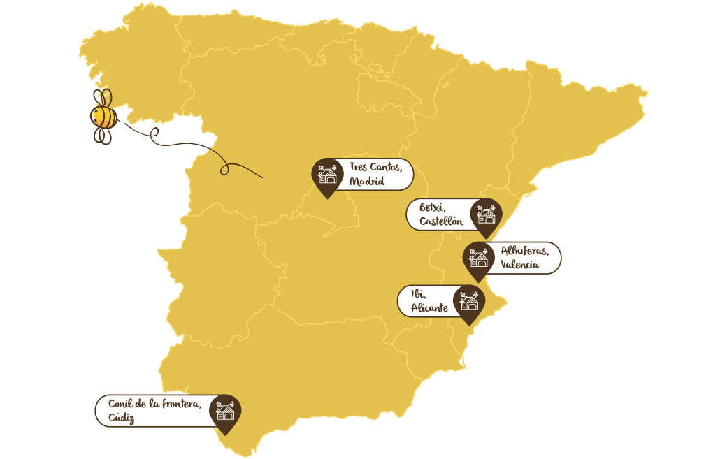 Hoteles Polinizadores, mapa
