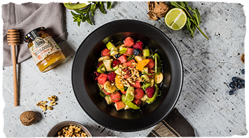 Ensalada de frutas con miel